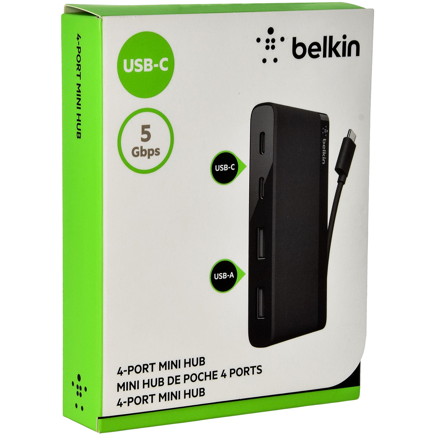 Czteroportowy  adapter/hub Belkin 4-Port Mini Hub USB-C i USB 3.1 + kabel USB-C